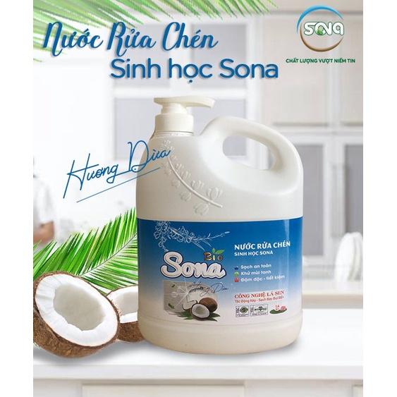 Nước rửa chén/bát sinh học SONA 1.6kg hương dừa quế