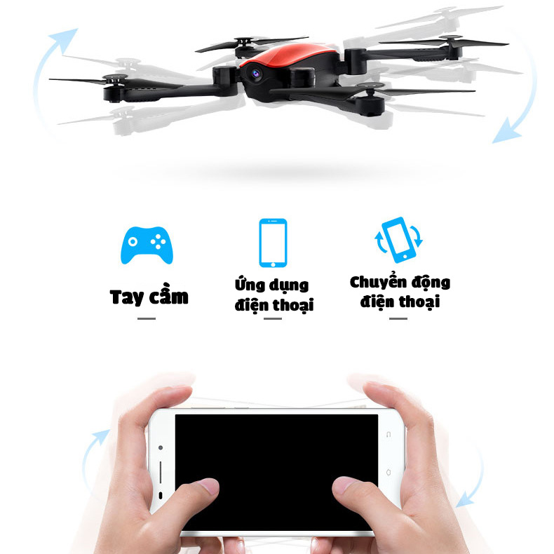 Flycam gấp gọn X9 quay phim chụp ảnh full-HD 1080p pin 1200mAh xem trực tiếp trên điện thoại