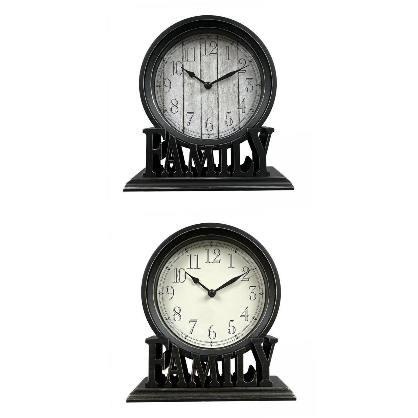 2x Round Table Clock Decorative Silent Kitchen Decor