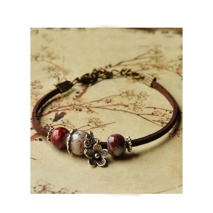 Vòng tay gốm thời trang Boho kiểu đơn giản VGOM24