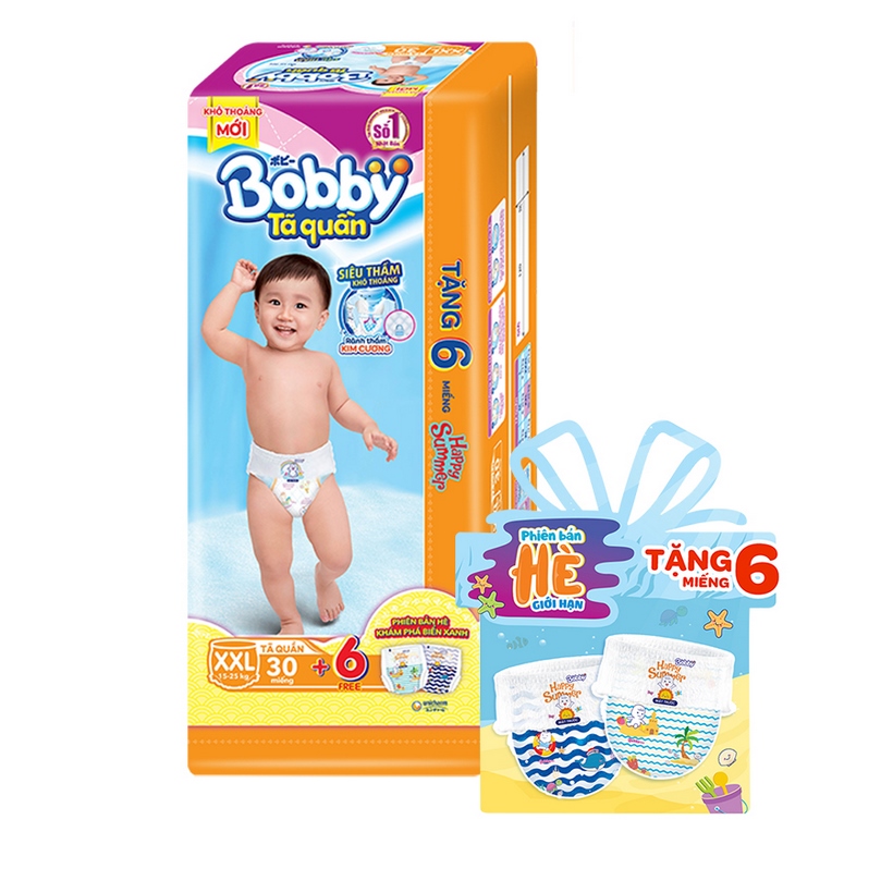 [Phiên bản hè đặc biệt_Tặng 06 miếng cùng loại] Tã quần Bobby Siêu thoáng đủ size