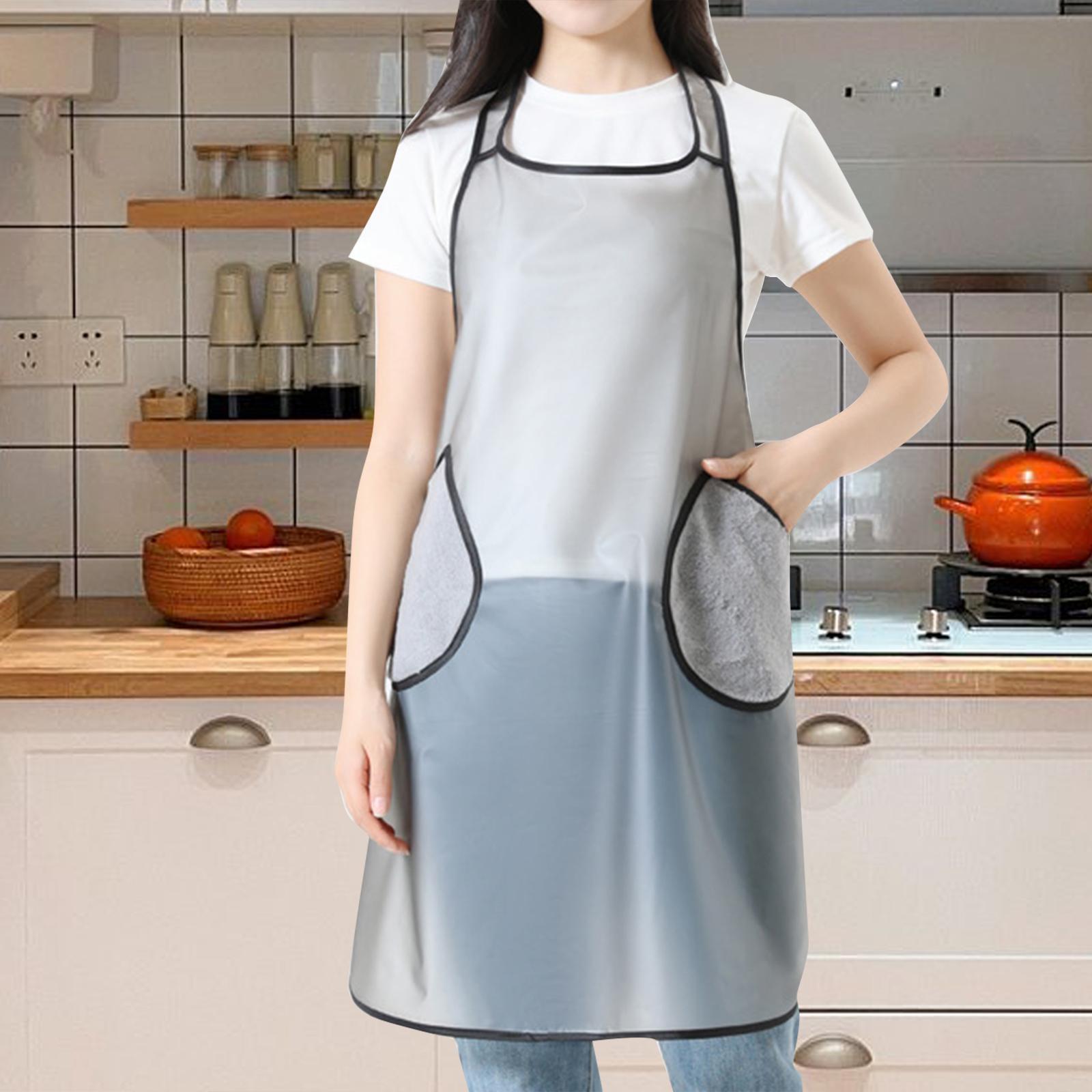 Cooking Apron Baking Apron with Hand Wipe Pockets Sturdy Oil BBQ Apron