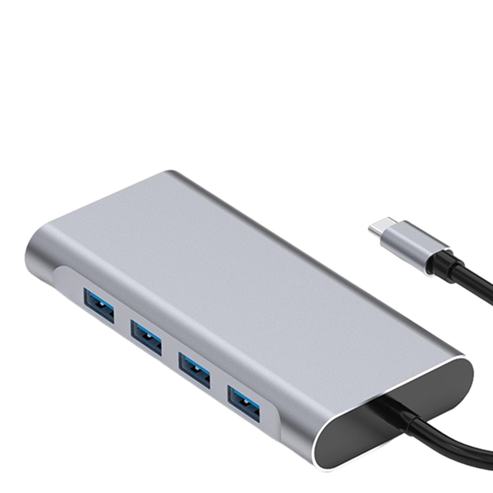 11 in 1 USB C Hub 4 USB 3.0 Ports SD TF Card Reader for MacBook Pro XPS