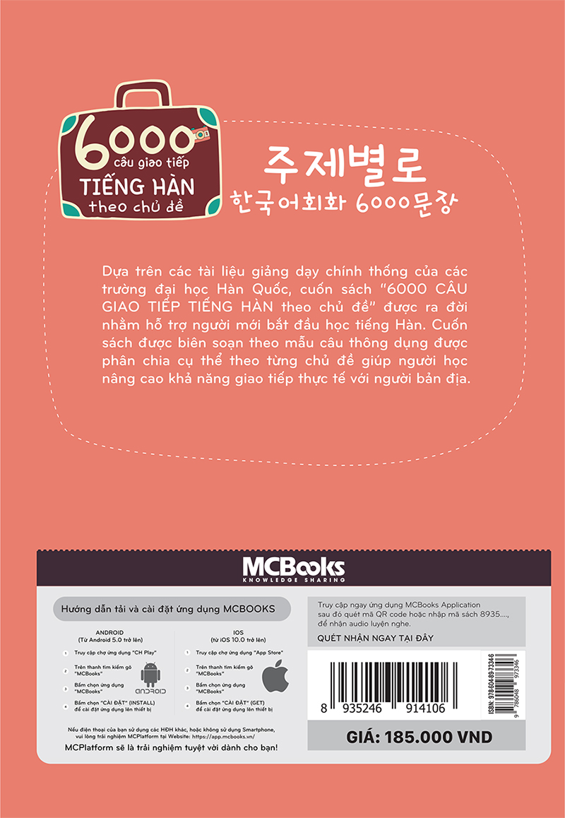 6000 Câu Giao Tiếp Tiếng Hàn Theo Chủ Đề tặng kèm bookmark