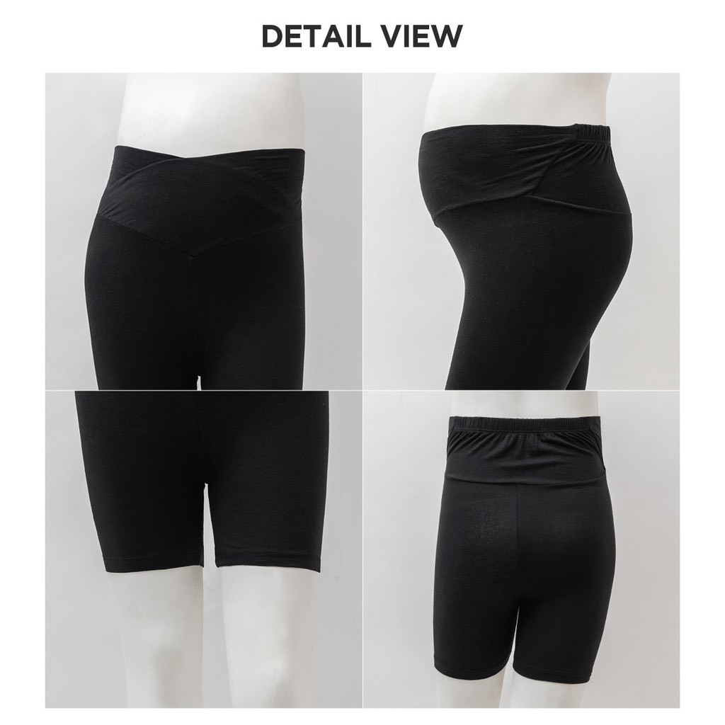 Quần Legging Bầu Cạp V, Ngắn, Không Siết Bụng, Chất Liệu Tencel Nhẹ, Mát, Co Dãn Tốt - Thương Hiệu Mothersbaby Hàn Quốc