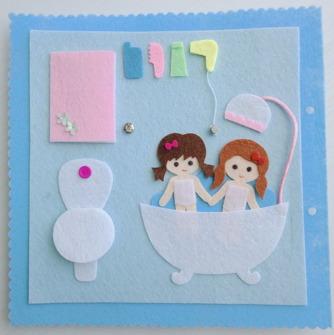 Đồ Chơi Sách Vải Nhà Búp Bê ĐÔI BẠN THÂN - Sách vải handmade cho bé