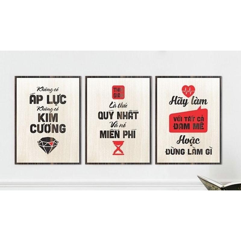 Combo 3 Tranh Gỗ Treo Tường Tạo Động Lực Làm Việc