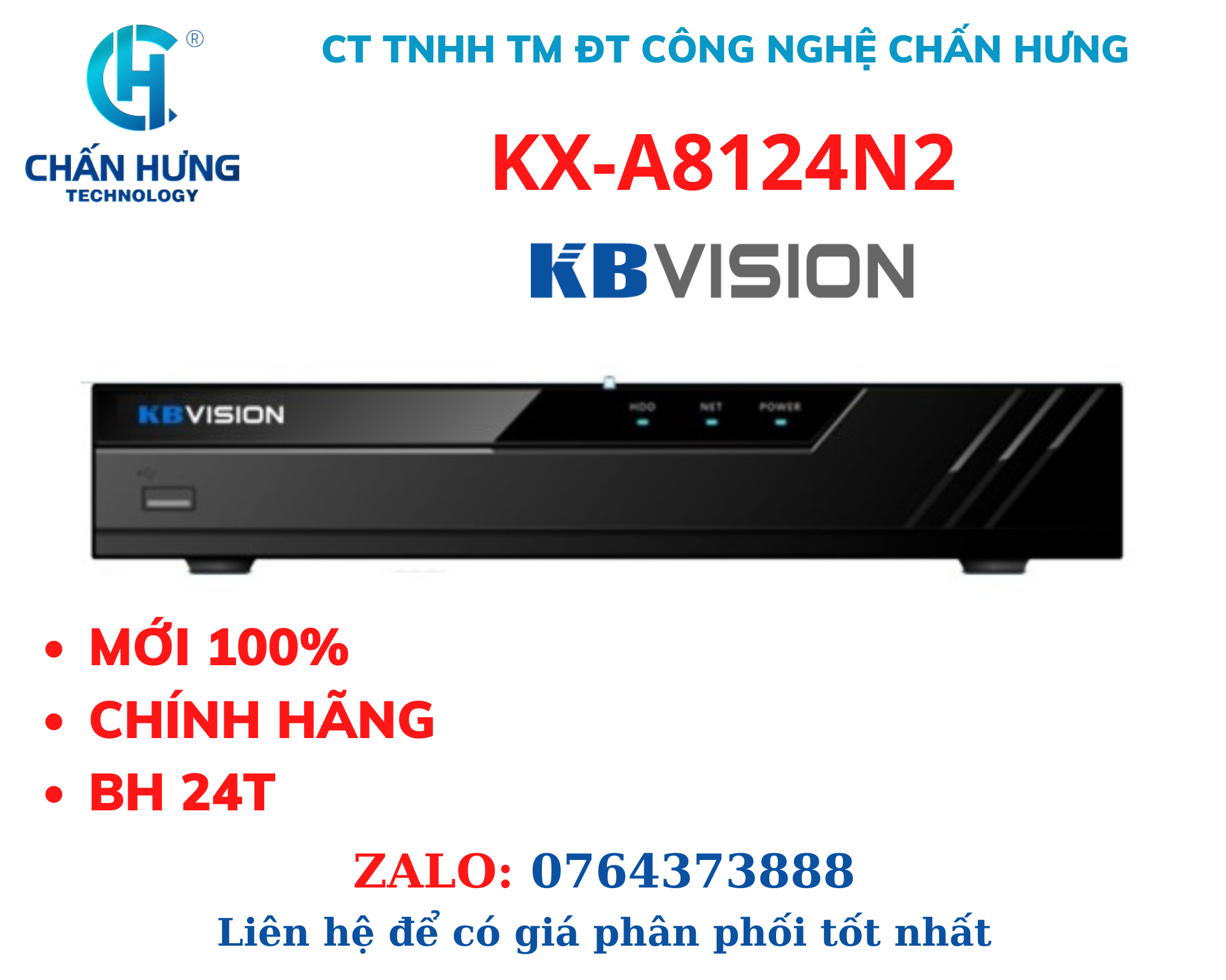 Đầu ghi hình camera IP 4 kênh KBVISION KX-A8124N2 - HÀNG CHÍNH HÃNG