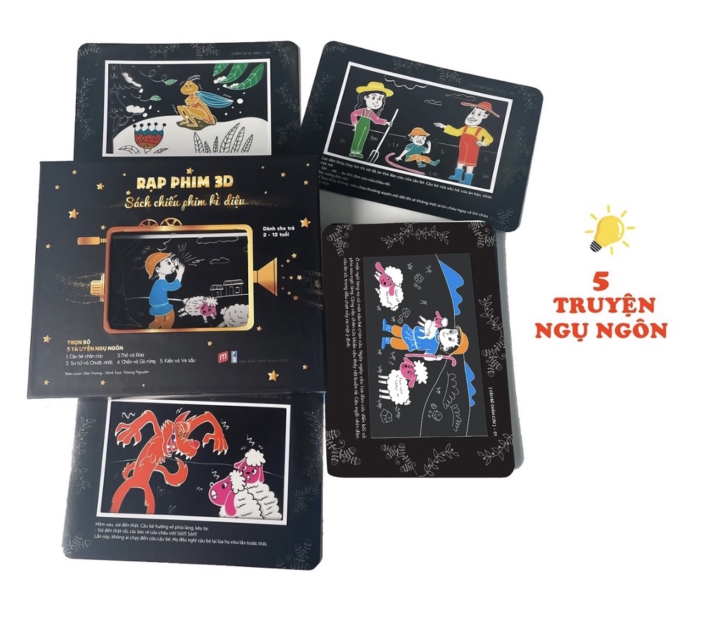 Sách Chiếu Phim Kỳ Diệu - Rạp Phim 3D gồm 5 Truyện Ngụ Ngôn Cho Bé - TNBooks