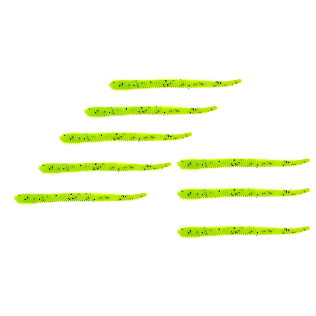 8Pcs PVC Soft Fishing Baits Grub Worm Artificial Fishing Lures