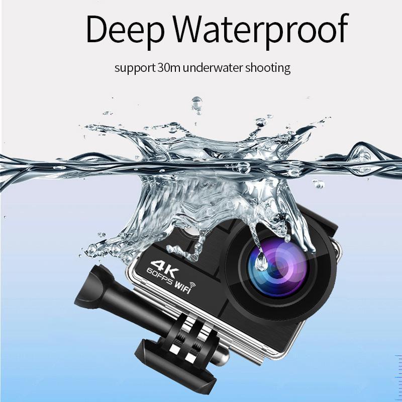 Action Camera Ultra HD 4K/60fps 24MP WiFi 2" 170D Remote Control 30M Helmet Video Go Waterproof Pro Anti-Shake Sport Camera