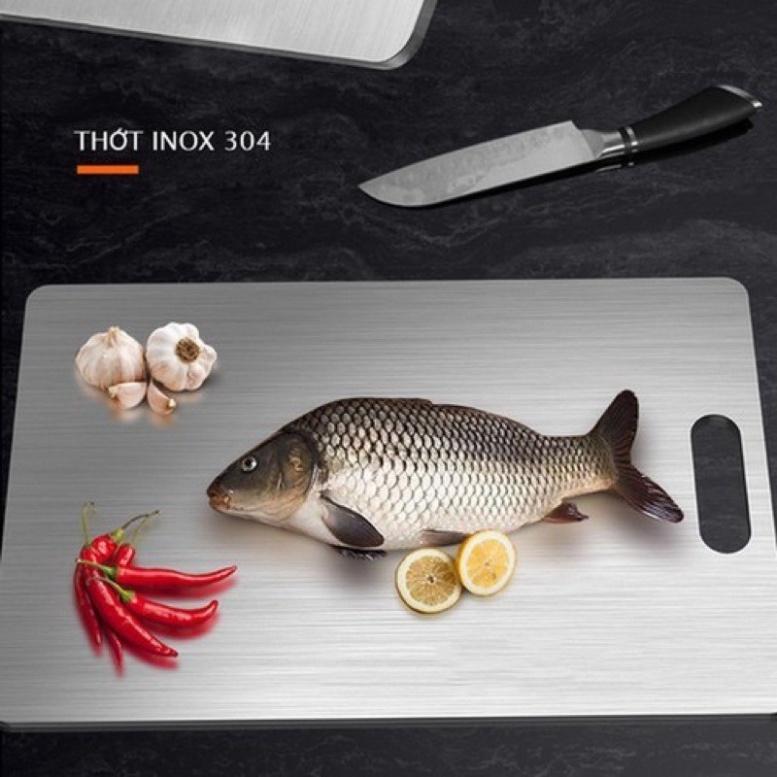 THỚT INOX 304 kháng khuẩn an toàn Size 34x24cm hàng Xuất Nhật