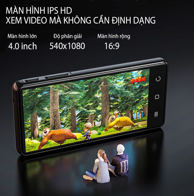 (Hỗ Trợ Tiếng Việt) Máy Nghe Nhạc Android MP4 Màn Hình Cảm Ứng 4.0 Inch Bluetooth WiFi Ruizu H8 - Hàng Chính Hãng