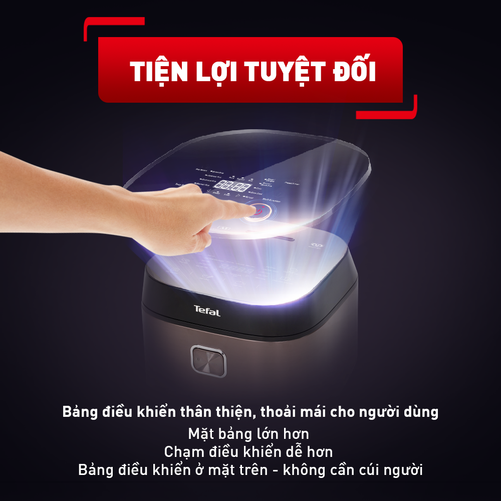 Nồi cơm điện tử Tefal 1.8L - Lòng nồi siêu dày 4mm RK776968 - Thương hiệu Pháp - Hàng chính hãng