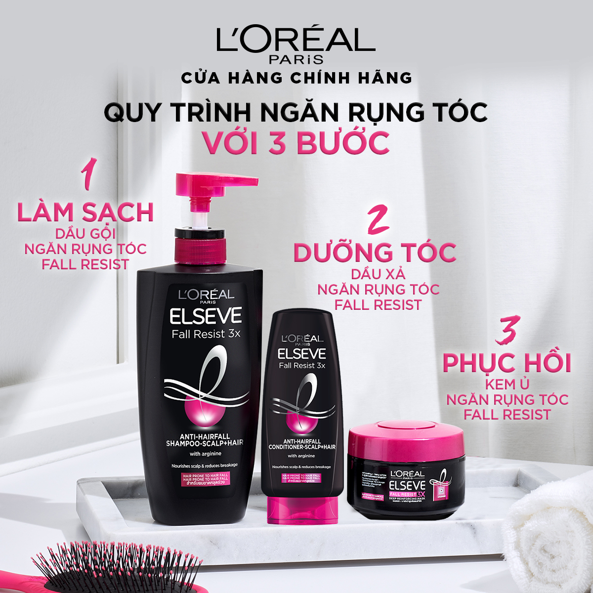 Dầu xả dưỡng tóc giảm gãy rụng; giúp tóc chắc khỏe hơn L'Oréal Paris Elseve Fall Resist 3X Anti-Hairfall Conditioner-Scalp + Hair 280ml