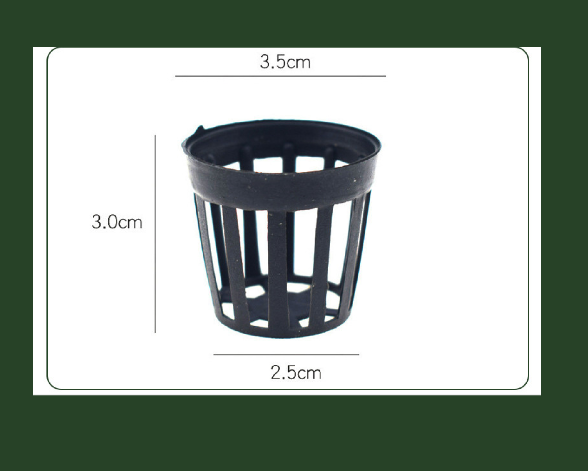 COMBO 100 GIỎ NHỰA TRỒNG CÂY THUỶ SINH,ƯƠM GIỐNG NHỎ GỌN ,TIỆN DỤNG, KHÔNG CHIẾM DIỆN TÍCH ,KÍCH THƯỚC ĐƯỜNG KÍNH TRÊN 3,5CM x ĐƯỜNG KÍNH ĐÁY 2,5CM x CAO 3CM