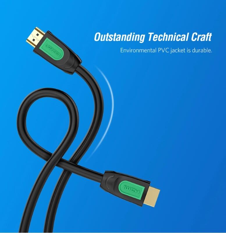 Ugreen UG40461HD101TK 1.5M màu Đen Cáp tín hiệu HDMI chuẩn 1.4 hỗ trợ phân giải 4K * 2K 60hz - HÀNG CHÍNH HÃNG