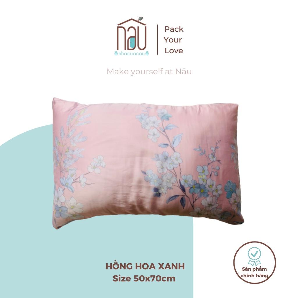 Vỏ gối Gia An homedecor chất liệu tencel lyocell 60s họa tiết hoa lá