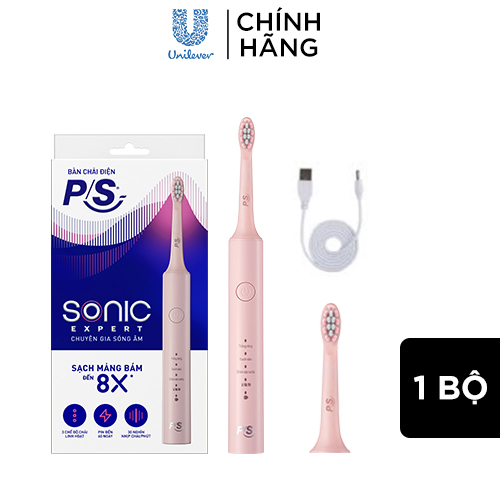 Bộ bàn Chải Điện P/S Sonic Expert Chuyên Gia Sóng Âm - Công Nghệ Sóng Âm, Chải Sạch Mảng Bám Tới 8X - Hồng Pastel