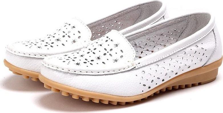 Lady Hollowed Loafer Oxford Bottom Flat Slip-On Casual Peas Shoes