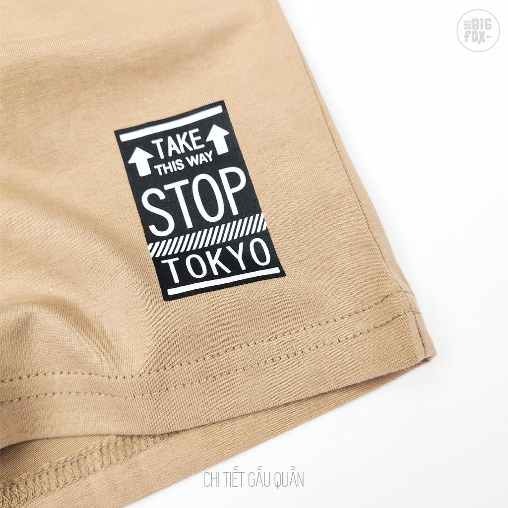 Quần Bé Trai Bigfox Quần Đùi Cho Bé Tới Size Đại Chất Cotton Mùa Hè In LoGo TOKYO 12-15