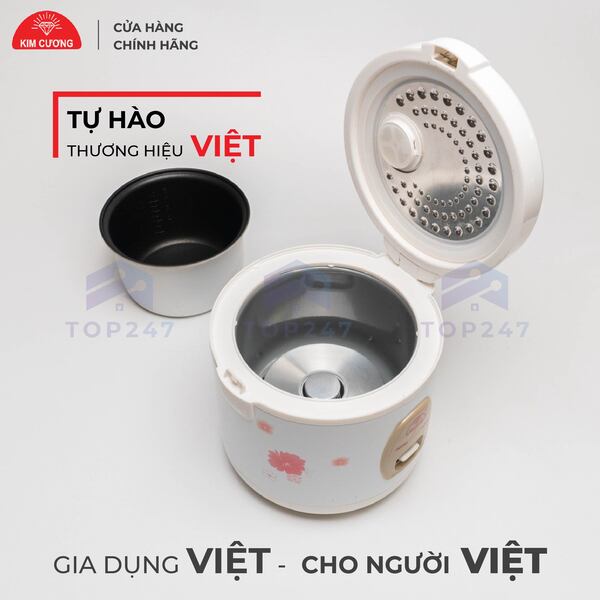 Nồi Cơm Điện Kim Cương 1.0 Lít Nắp Gài Chống Dính - Hàng Chính Hãng