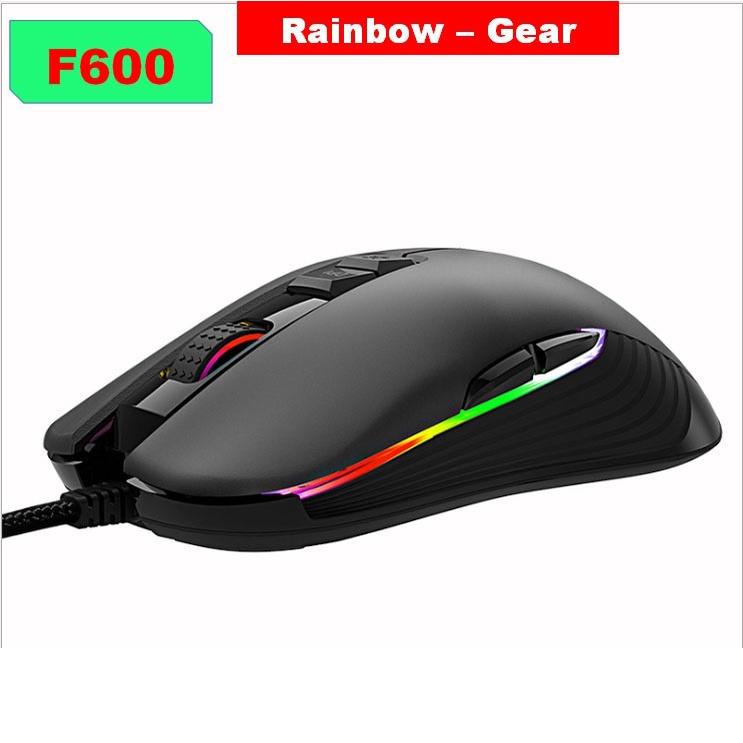 Chuột chuyên Game 8D Rainbow F600, Led RGB, DPI 10000 (Đen) - Nhất Tín Computer