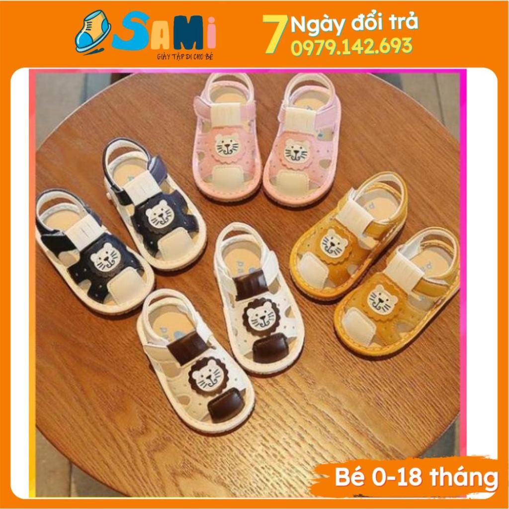 Sandal Tập Đi, Dép Tập Đi Cho Bé Chống Trơn Thoáng Khí Đế Mềm Hình Sư Tử Phát Tiếng G013