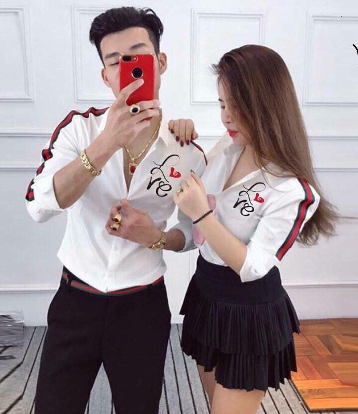 ÁO SƠ MI CẶP ĐÔI NAM NỮ LOVE YOU MILAN NA FASHIONS