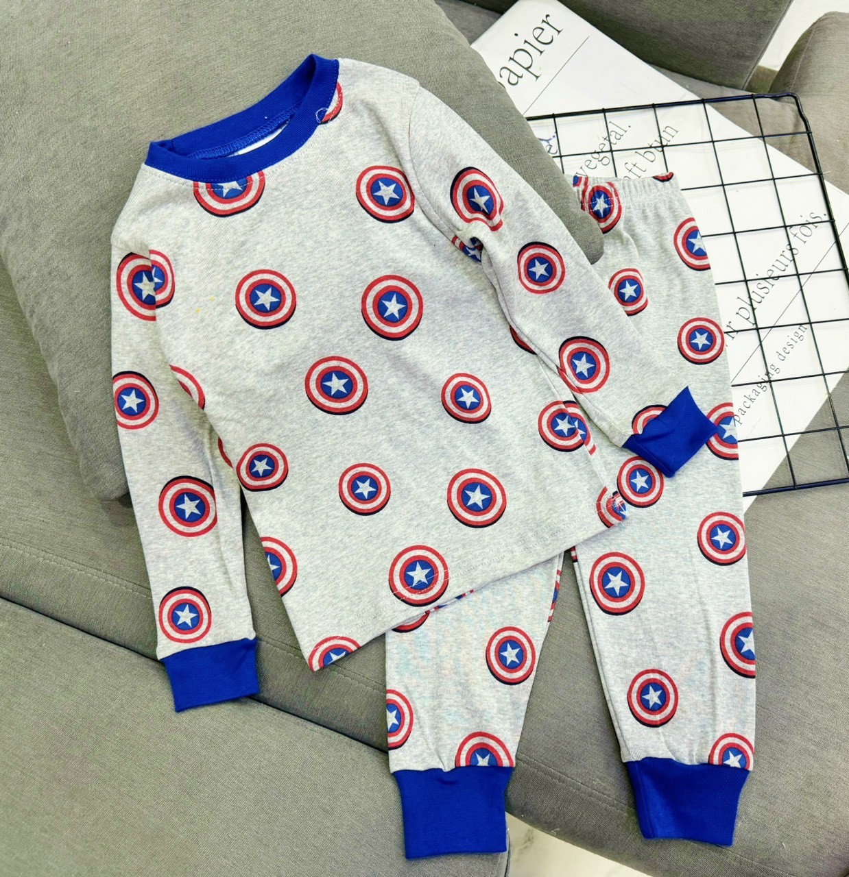 Đồ bộ bé trai, bộ ngủ dài tay cho bé trai size 8-25KG chất thun cotton mềm mịn mát