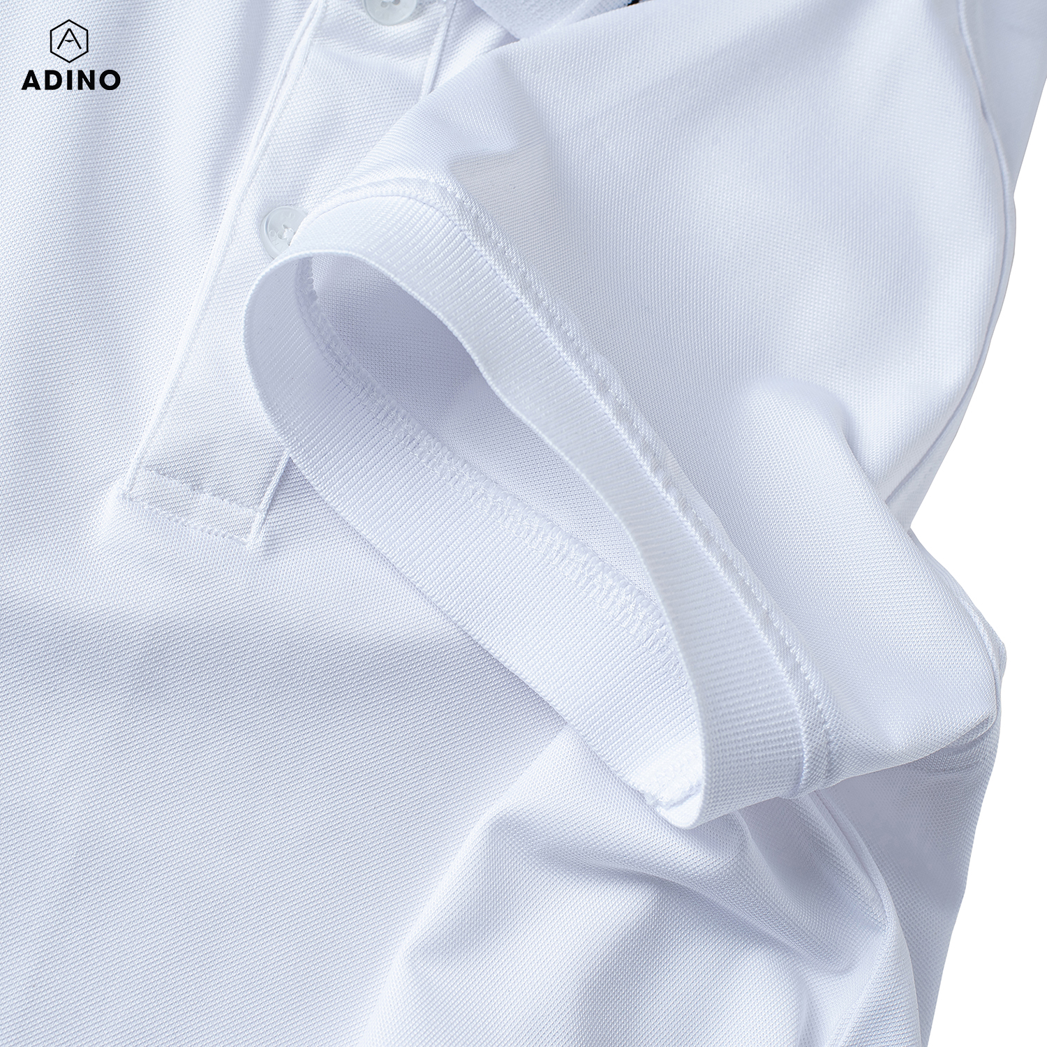 Áo polo nữ màu trắng phối viền ADINO vải polyester cotton không bai xù dáng công sở slimfit hơi ôm trẻ trung APN05