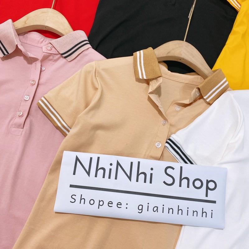 Áo thun ngắn tay cổ bẻ pha viền, Áo phông cổ bẻ tay cộc vải cotton co giãn AS1091 - NhiNhi Shop