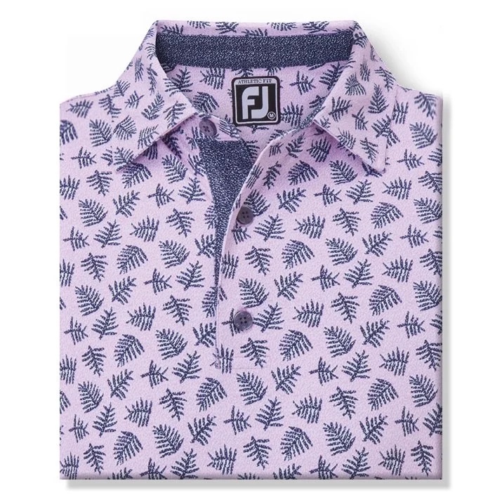 Polo Golf Nam Footjoy FJ Shadow Palm Print Lisle, Self Collar-87064 - Dáng thể thao, khỏe khoắn, năng động