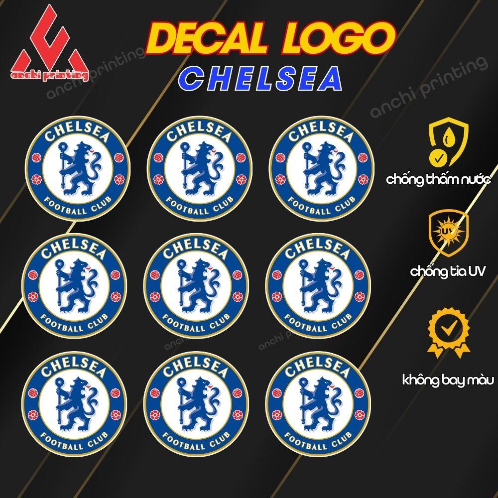 Combo 9 sticker logo decal CLB bóng đá CHELSEA chất liệu chống nước 5 lớp cao cấp - ANCHI PRINTING