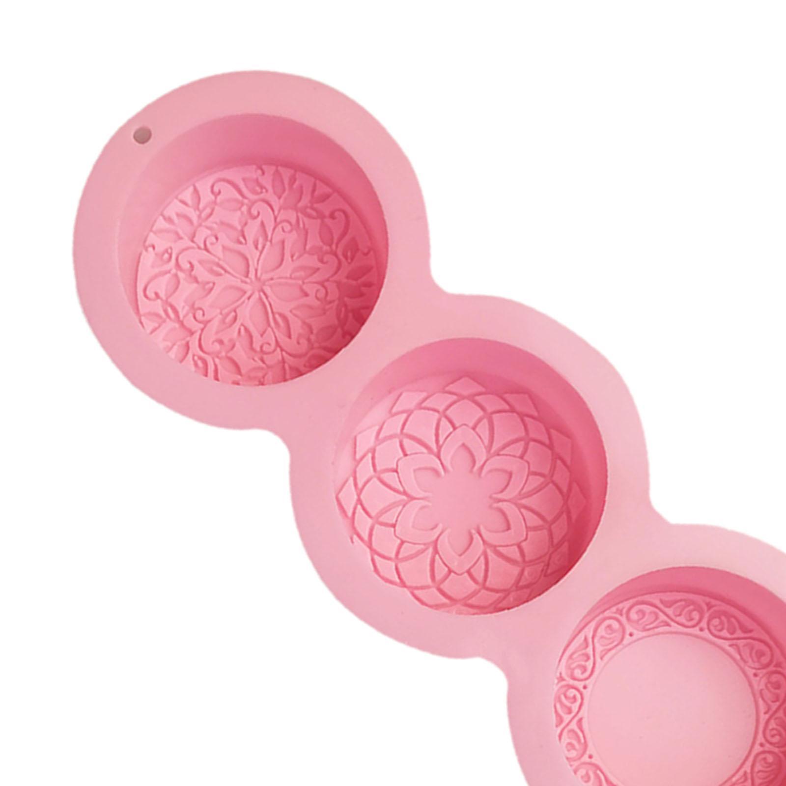 Silicone Soap Molds 4 Cavities Silicone Soap Mold Round Soap Mold for Soap Making Handmade Cake Chocolate Biscuit
