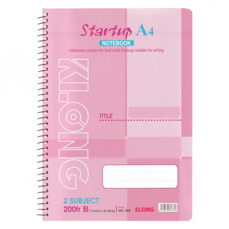 Sổ kẻ ngang lò xo đơn Startup KLONG A4 200 trang 58/92; MS: 380