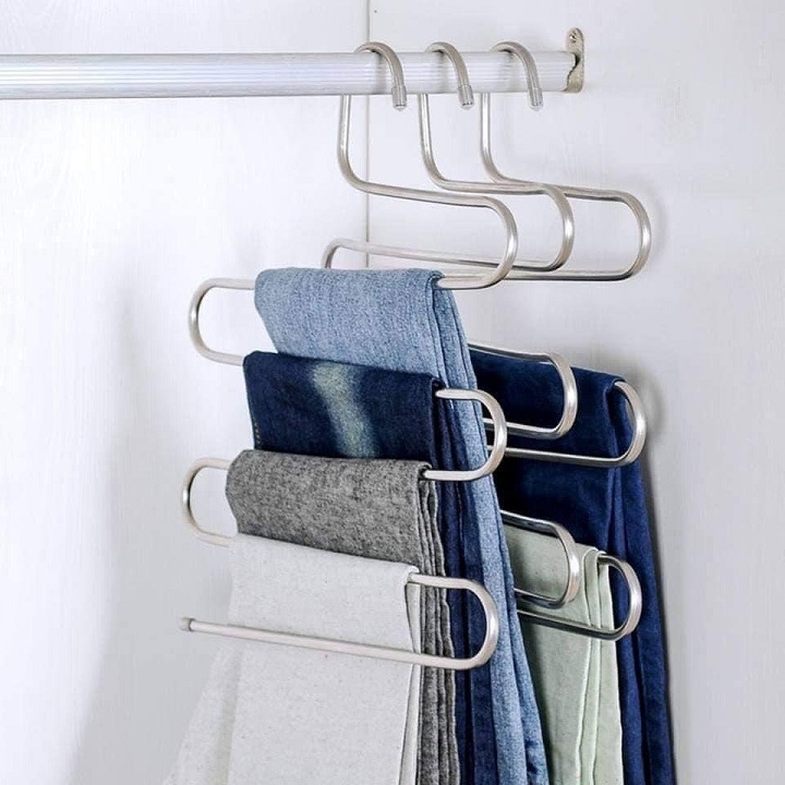 Móc treo quần ,khăn, caravat 5 tầng bằng ruột gà inox