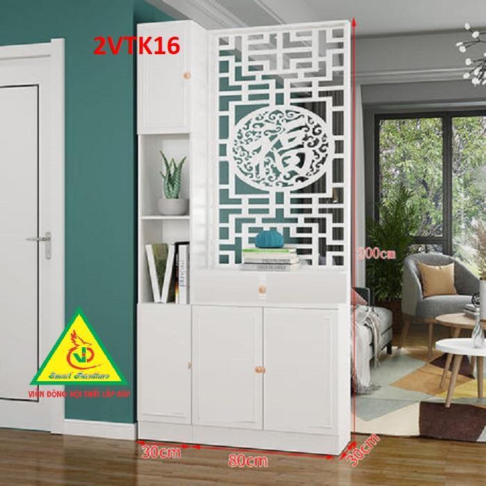 Tủ kệ trang trí kiêm vách ngăn phòng khách , nhà bếp 2VTK16A - Nội thất lắp ráp Viendong Adv