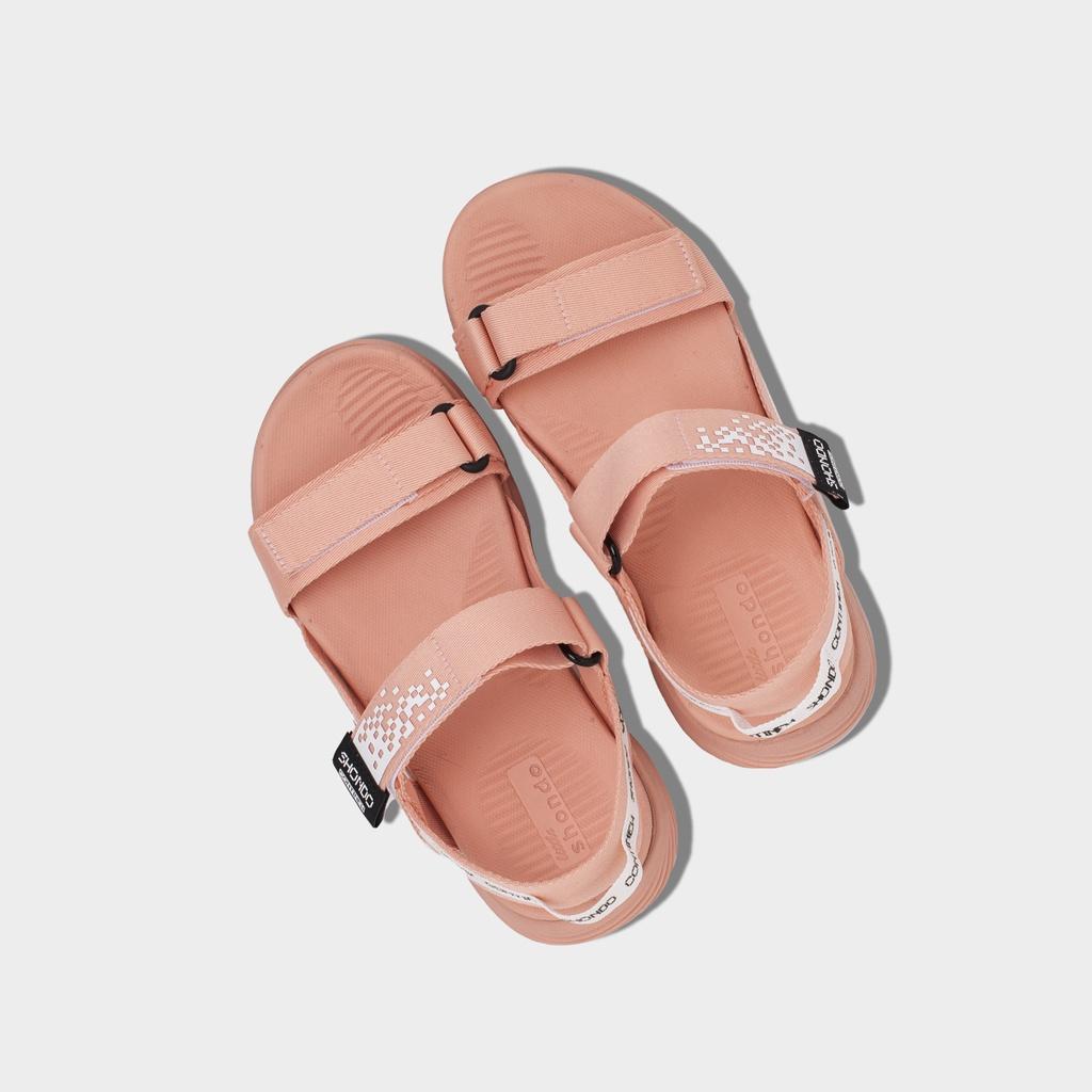 Giày Sandals Nữ Shondo F7 Continew Full Hồng Phấn F7N7272