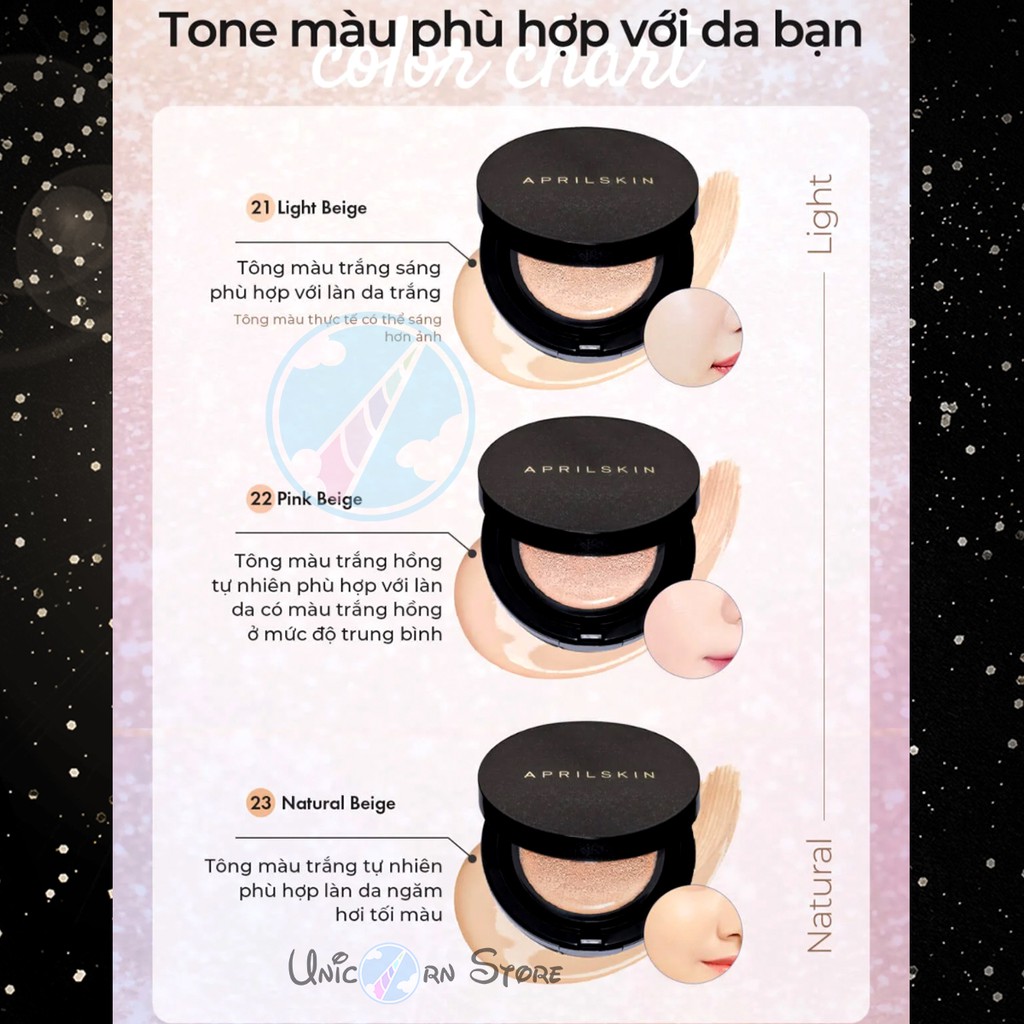 Phấn nước April Skin Magic Snow Cushion SPF50+/PA+++ 15g