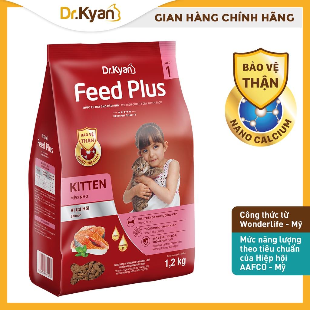 Dr.Kyan - Thức ăn hạt cho mèo nhỏ Feed Plus - Kitten 1,2Kg - Vị cá hồi