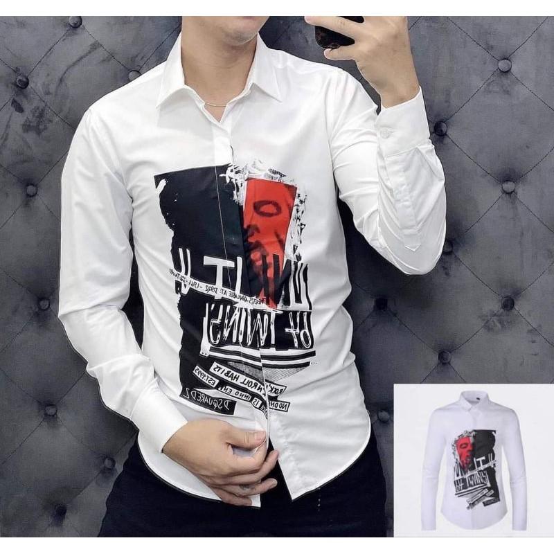 Áo sơ mi nam nữ T mặt có 2 màu trắng, đen TM