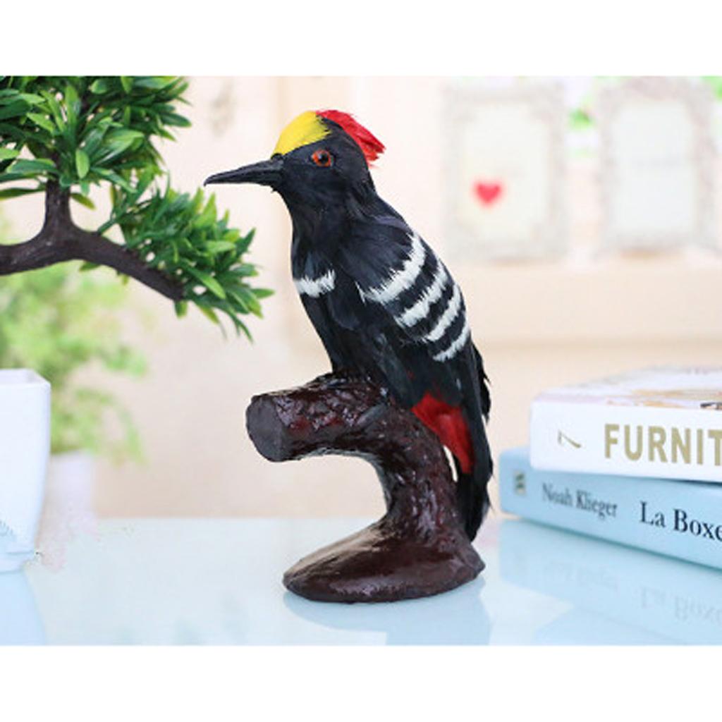 Colorful Artificial Feathered Realistic Home Garden Decor Woodpecker Bird