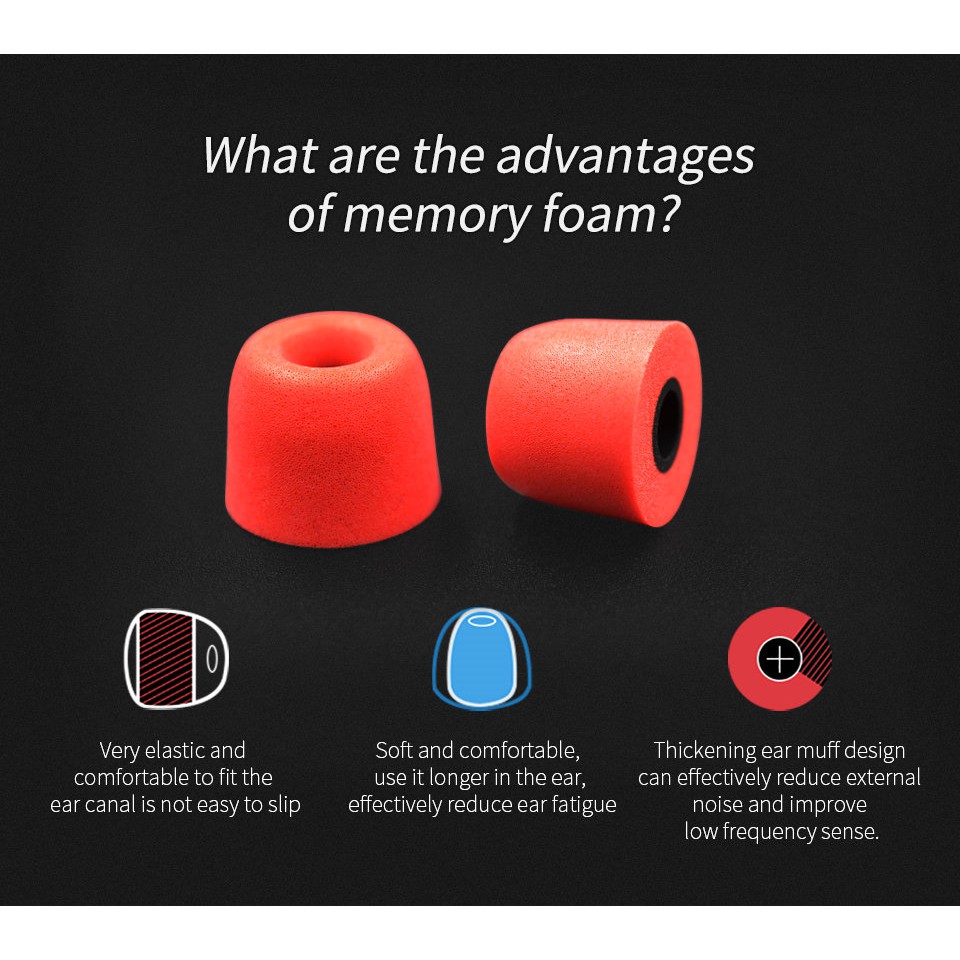 Bộ nút tai nghe KZ MEMORY FOAM | Núm tai nghe KZ | Hàng Chính Hãng