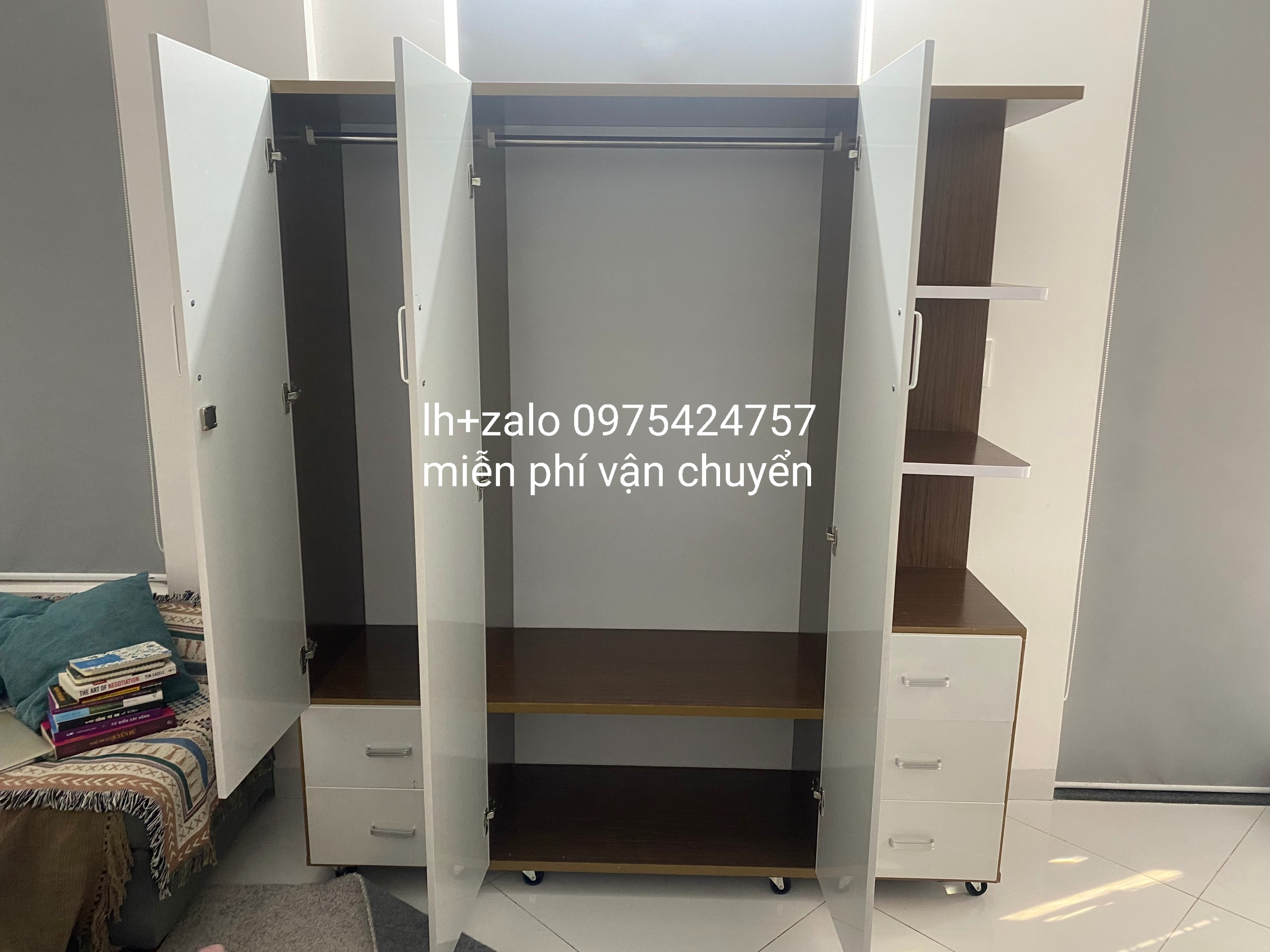 Tủ quần áo nhựa đài loan 3 cánh 1 kệ