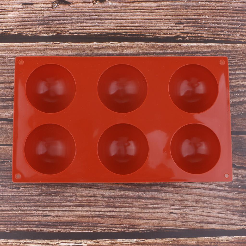 1Pcs Semicircle Silicone Mold Mould, 6 Holes Baking Chocolate Fondant Cake Decoration DIY Crafts, Food Use Grade Silicone Mold