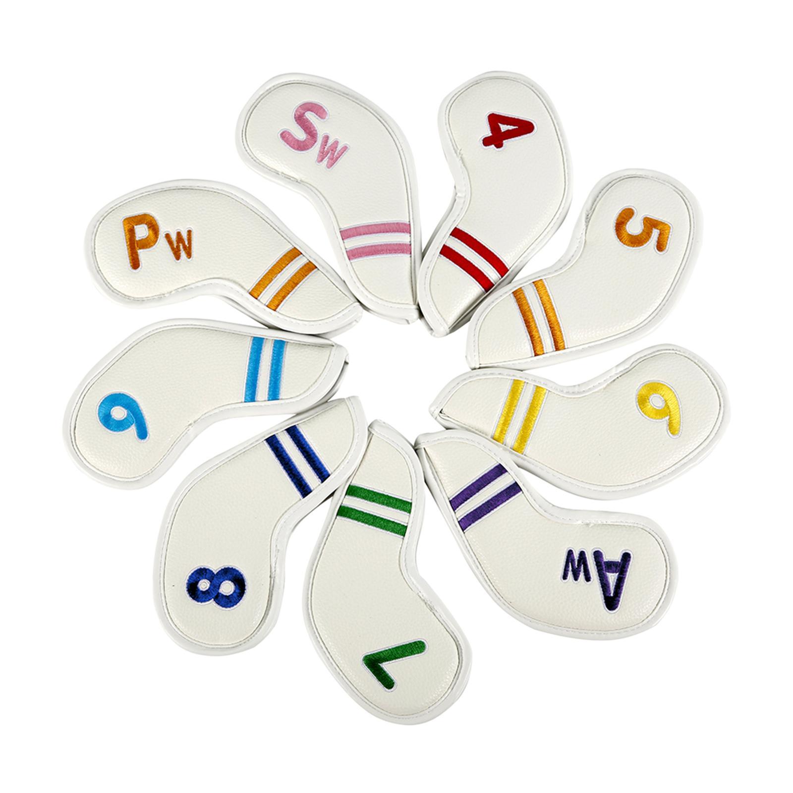 9x Golf Iron Head Covers Waterproof Headcovers Wedges W/ No.Tag