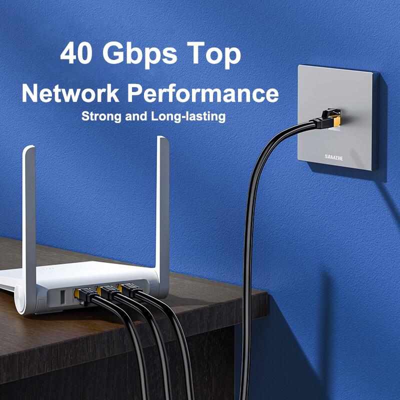 Samzhe Cat8 Cáp Ethernet SFTP 40Gbps Cáp Mạng RJ45 Siêu Tốc Độ Kết Nối Mạ Vàng Cho Modem Router CAT8/7/6 Cáp Lan