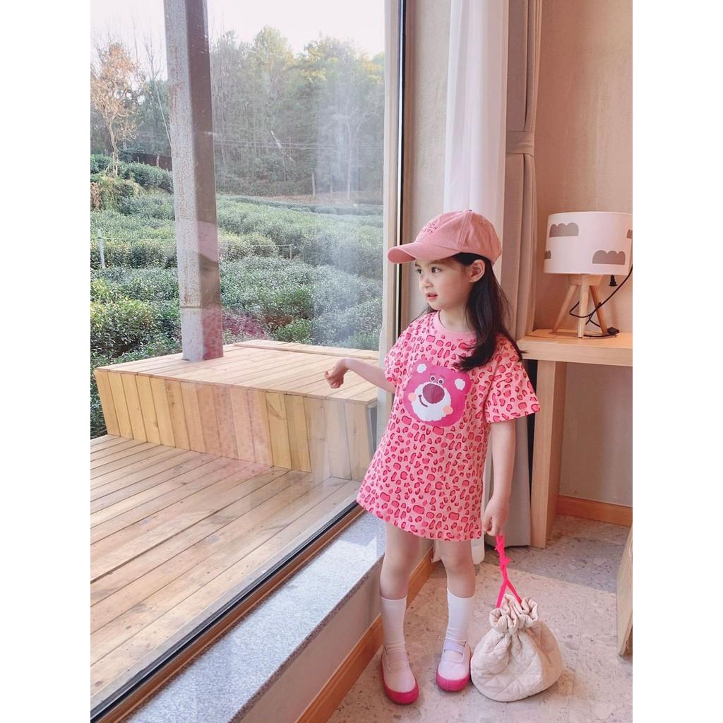 Váy áo da báo màu hồng sz 80-130