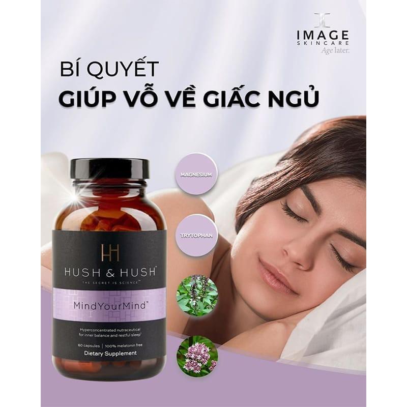 Viên Uống Cải Thiện Giấc Ngủ, Giảm Căng Thẳng Hiệu Quả Image Skincare Hush &amp; Hush Mind Your Mind 60 viên